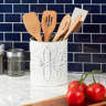 August Grove Galvanized Farmhouse Kitchen Utensil Holder For